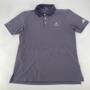 Adidas Golf Polo Shirt Men's M Purple White Stripe Short Sleeve The National